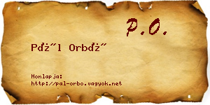 Pál Orbó névjegykártya